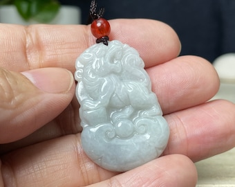 Real White Jade Tiger Necklace, Chinese Zodiac Year of Tiger Charm, Personalized Engraved Named Pendant, Jadeite Jewelry Gift Idea Men Women