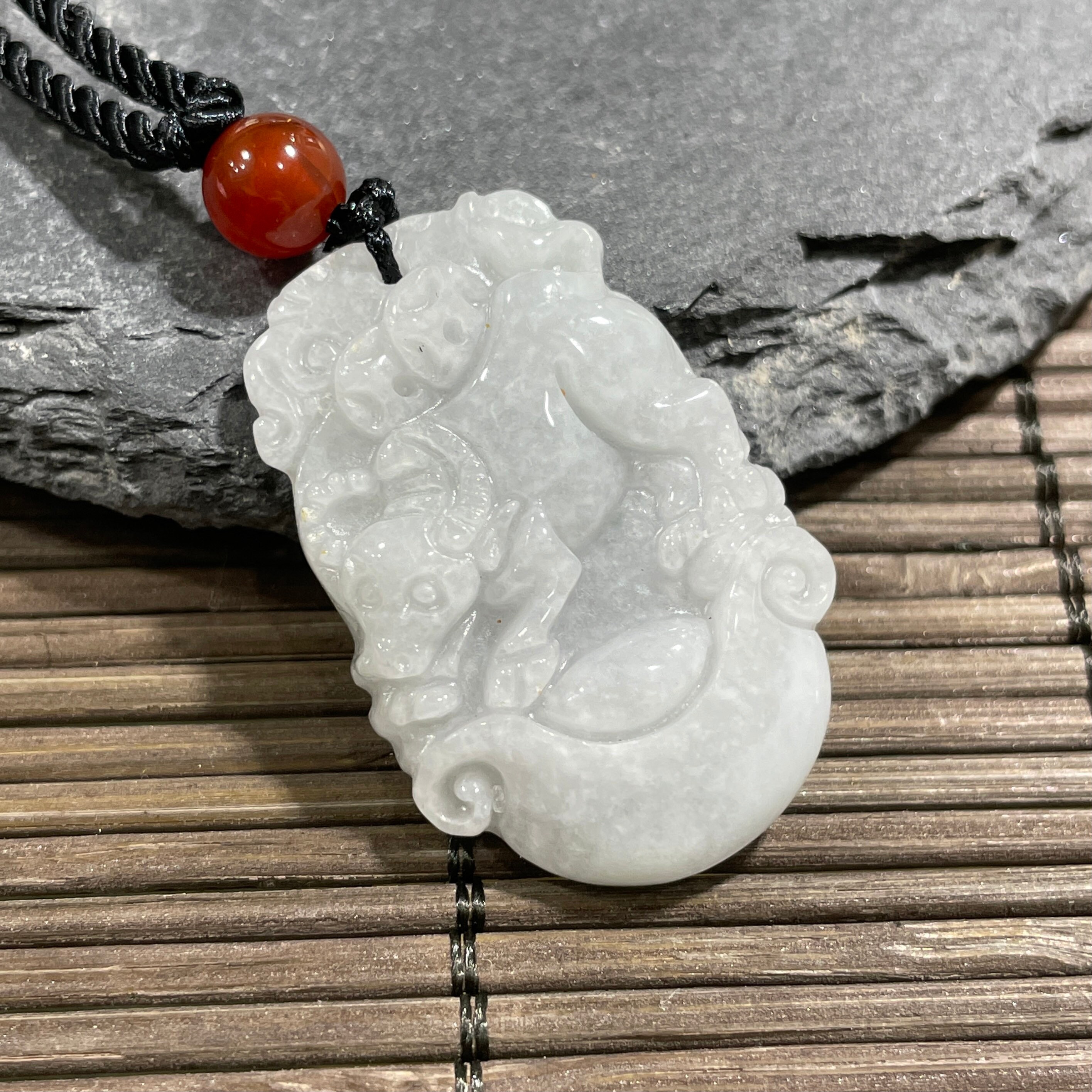 Oxgift Real White Jade Ox Necklace, Personalized Engraved Named Pendant ...