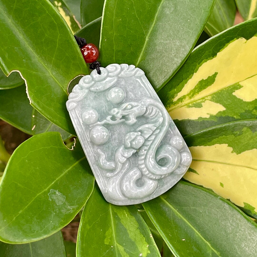 Authentic Jade Snake Necklace, Chinese Zodiac Year of Snake Pendant