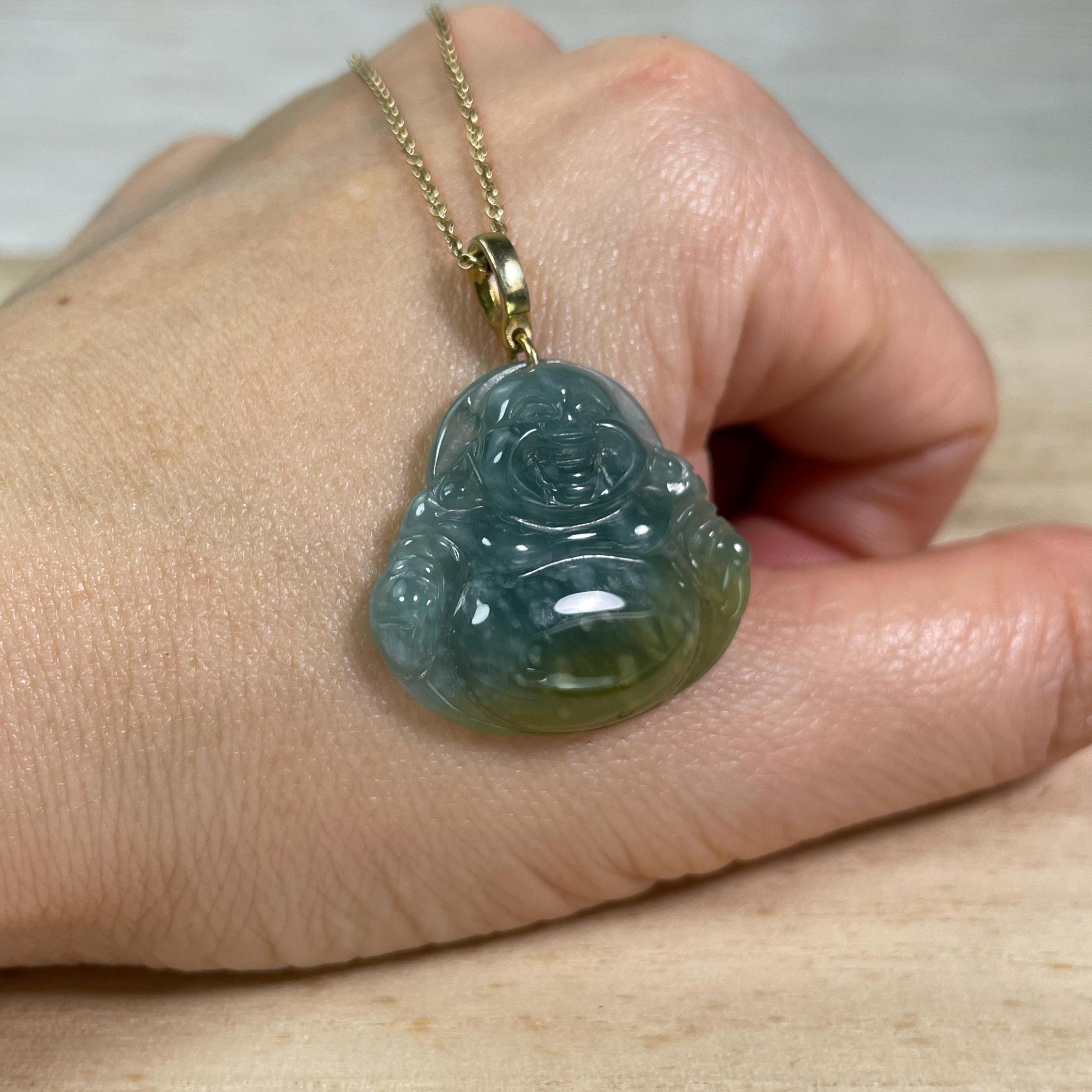 Etsy 日本 翡翠の幸運の輪ペンダント：925シルバー風水チャーム 双龍戯 