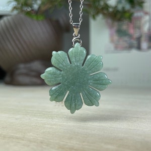Green Jade Filipino Sun Necklace, Philippines Sun Pendant Jewelry, Tradition Heritage Cultural Symbol, Philippine Pride, Large Silver Charm