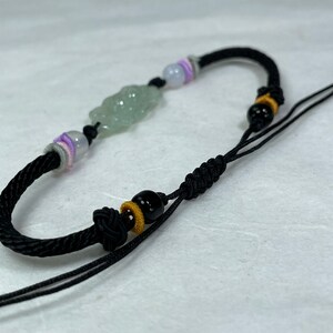 djustable size rope bracelet, lotus flower style green jade bracelet, jade jewelry