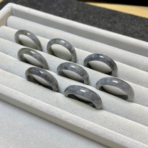rare icy jade black ring fine polished