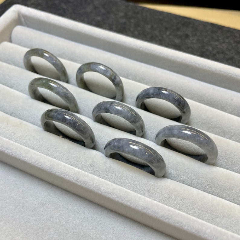 rare icy jade black ring fine polished