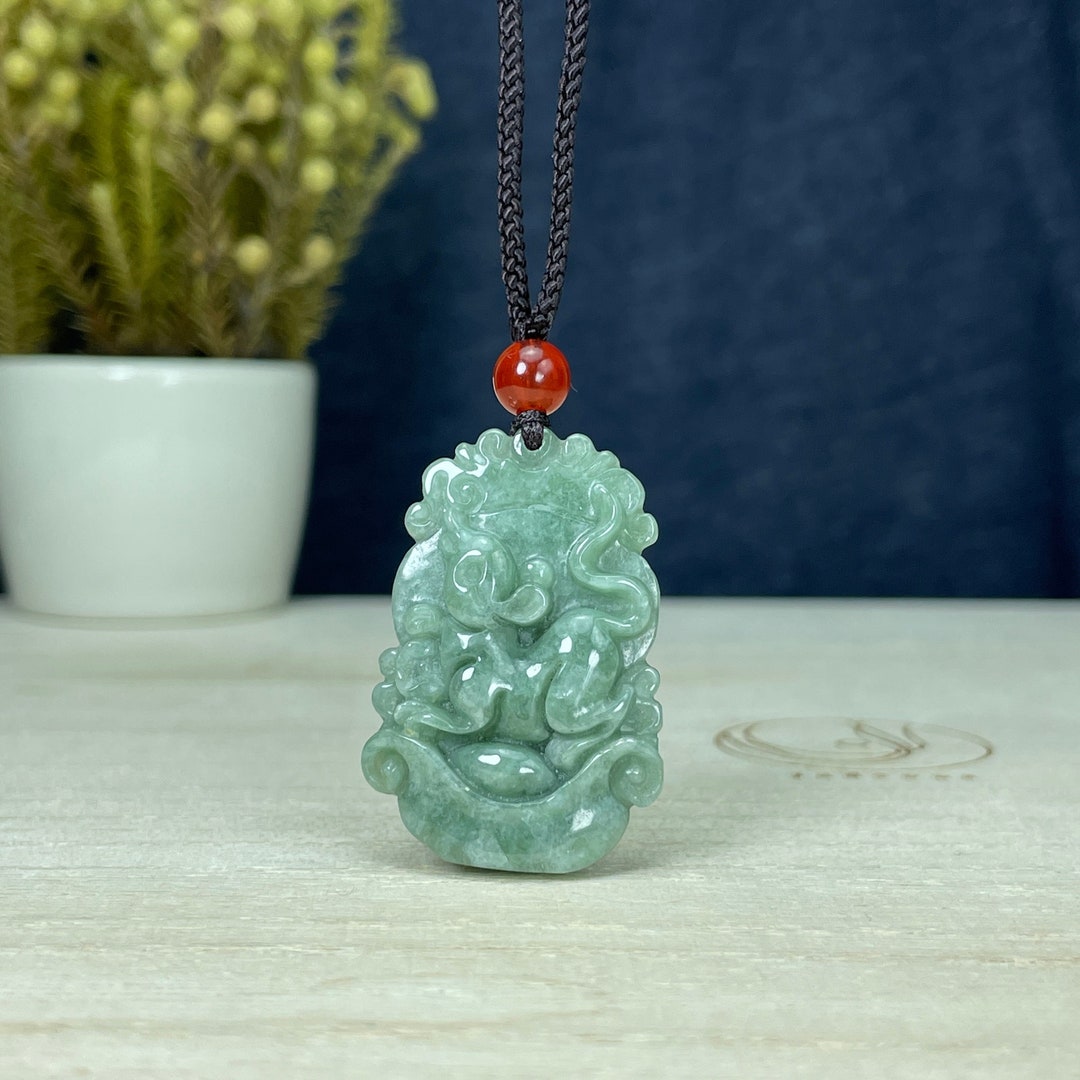 Real Green Jade Rat Necklace Personalized Engraved Named - Etsy