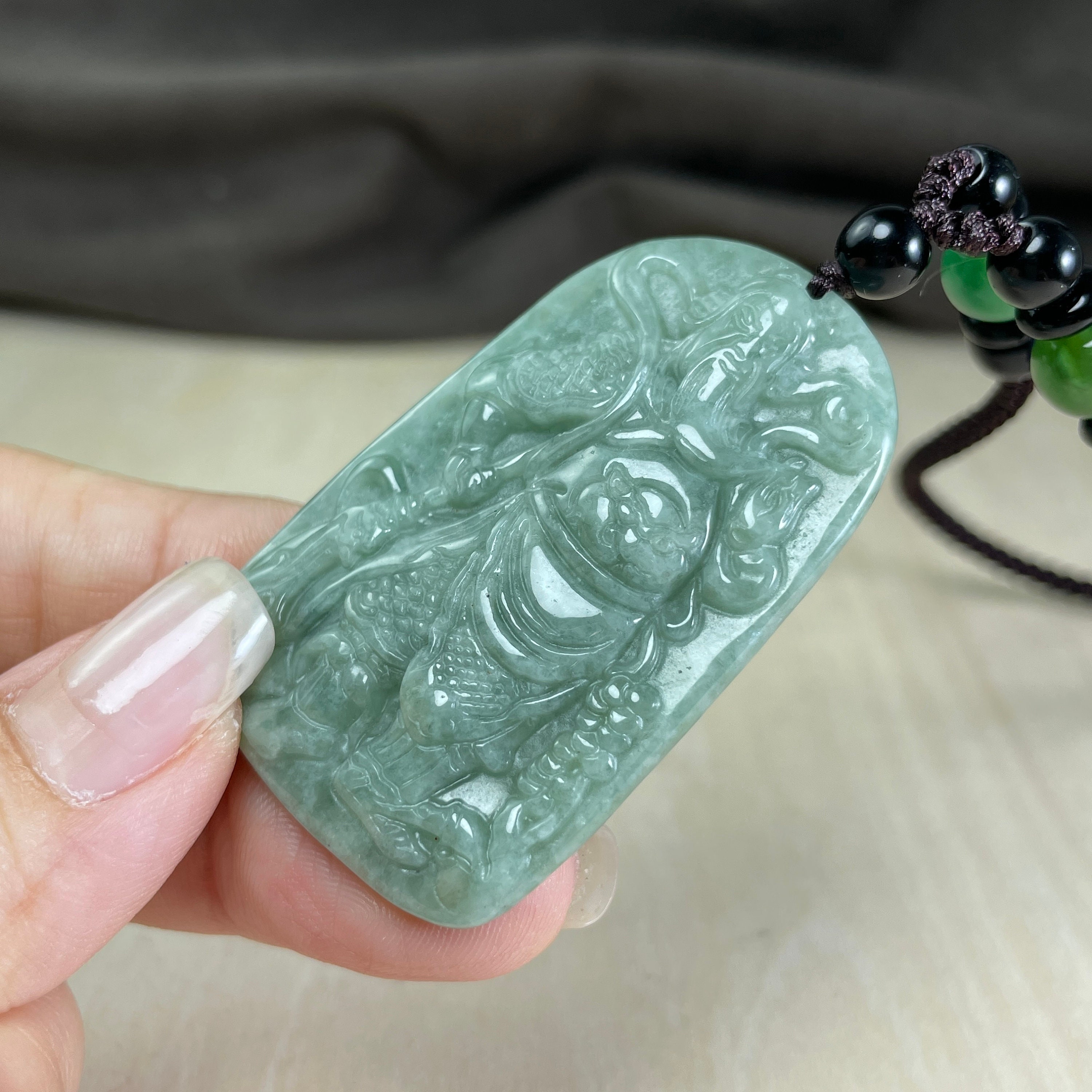 Real Jade Guan Gong Necklace, Big Chinese Historic Warrior