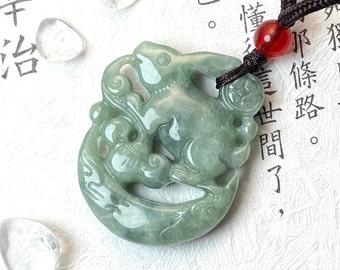 Year of the Rabbit 2023, Real Jade Bunny Chinese Zodiac Rabbit Pendant Necklace, Hare Chinese New Year Gifts, Jadeite Jewelry Gift Men Women