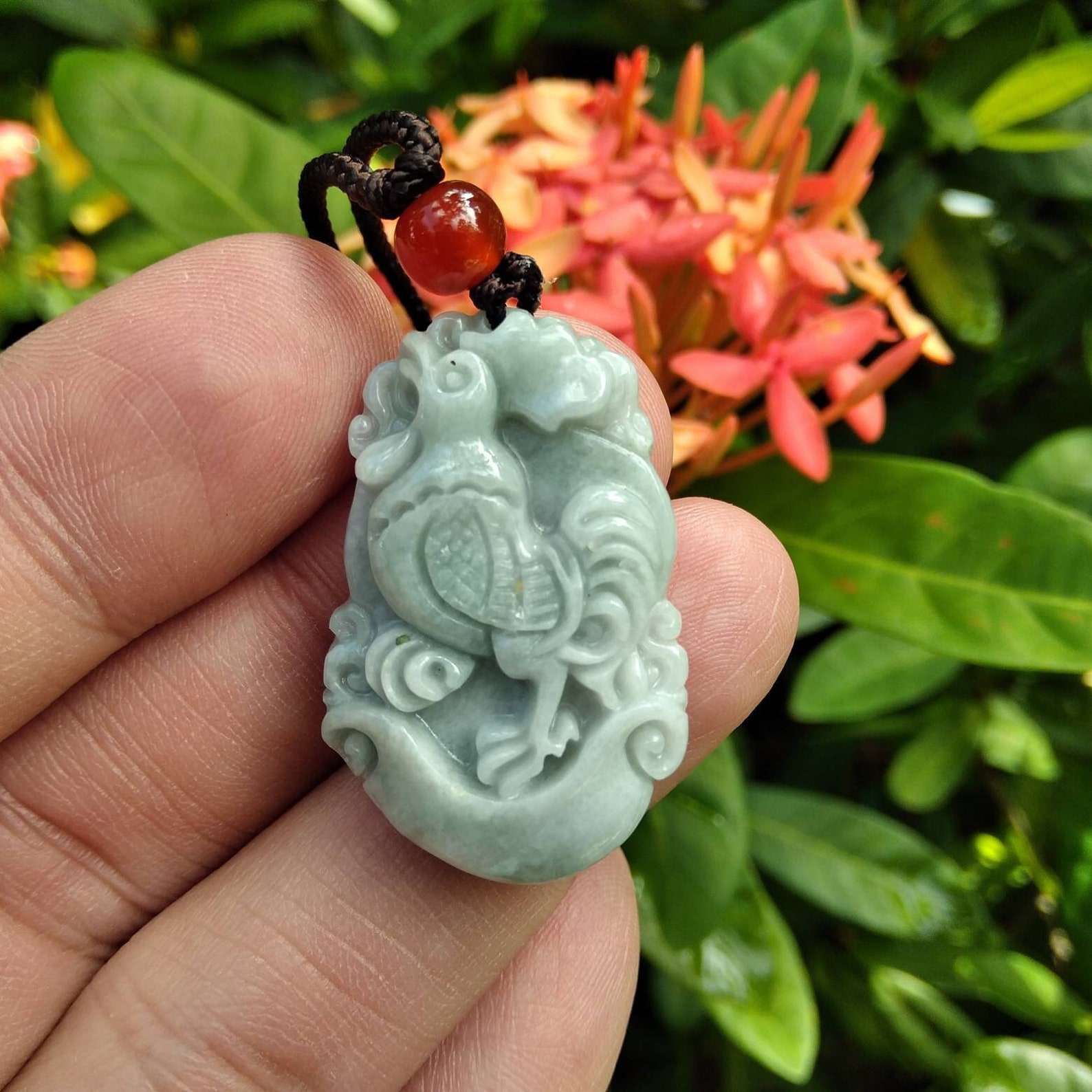 Real Jade Rooster Pendant Chinese Zodiac Year of Rooster Etsy