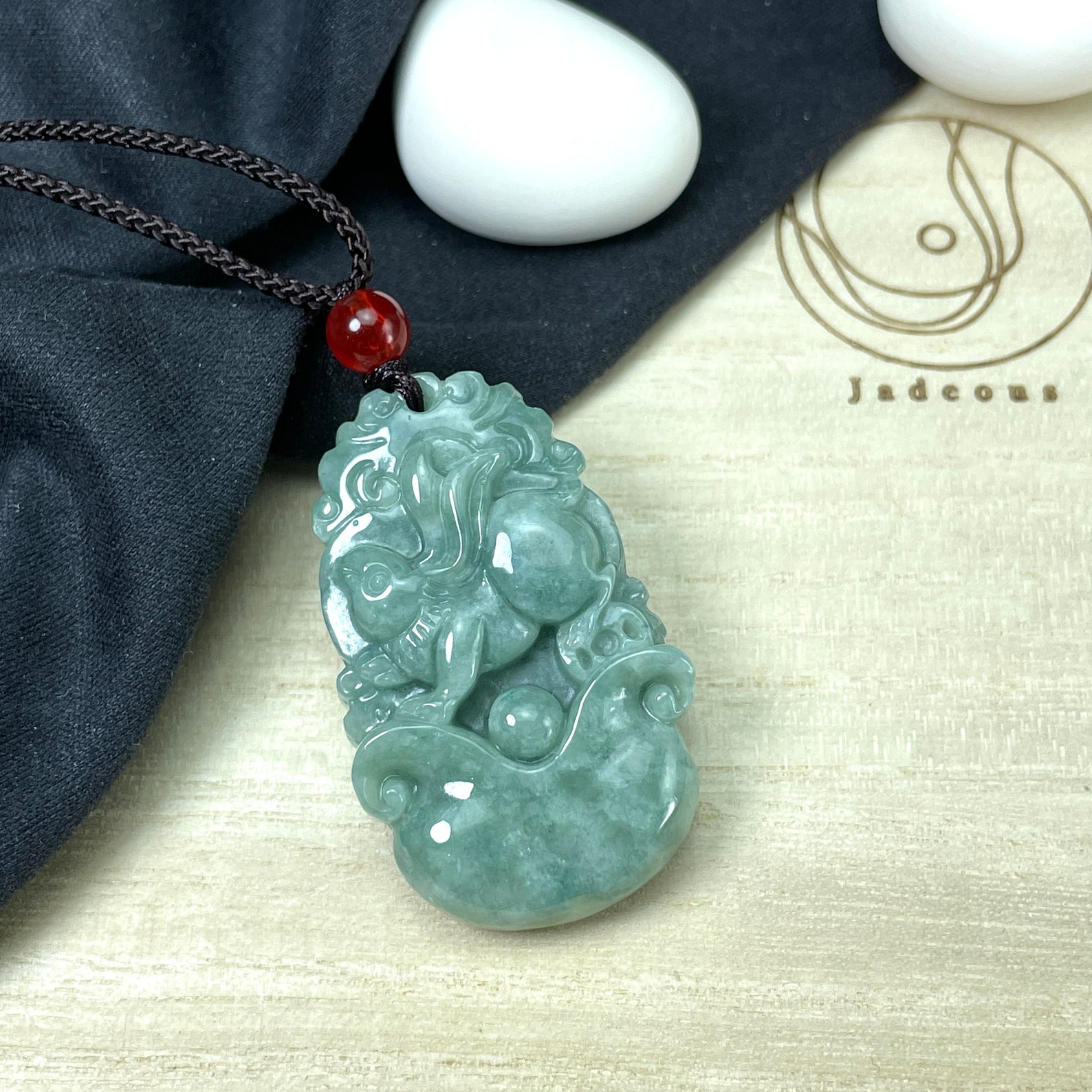 Jade Rabbit Charm Real Jade Rabbit Charm Necklace, Chinese Zodiac Year of the Hare ...