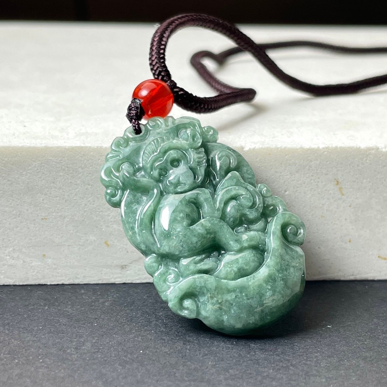 Real Authentic Jade Monkey Pendant Chinese Zodiac Year of Etsy