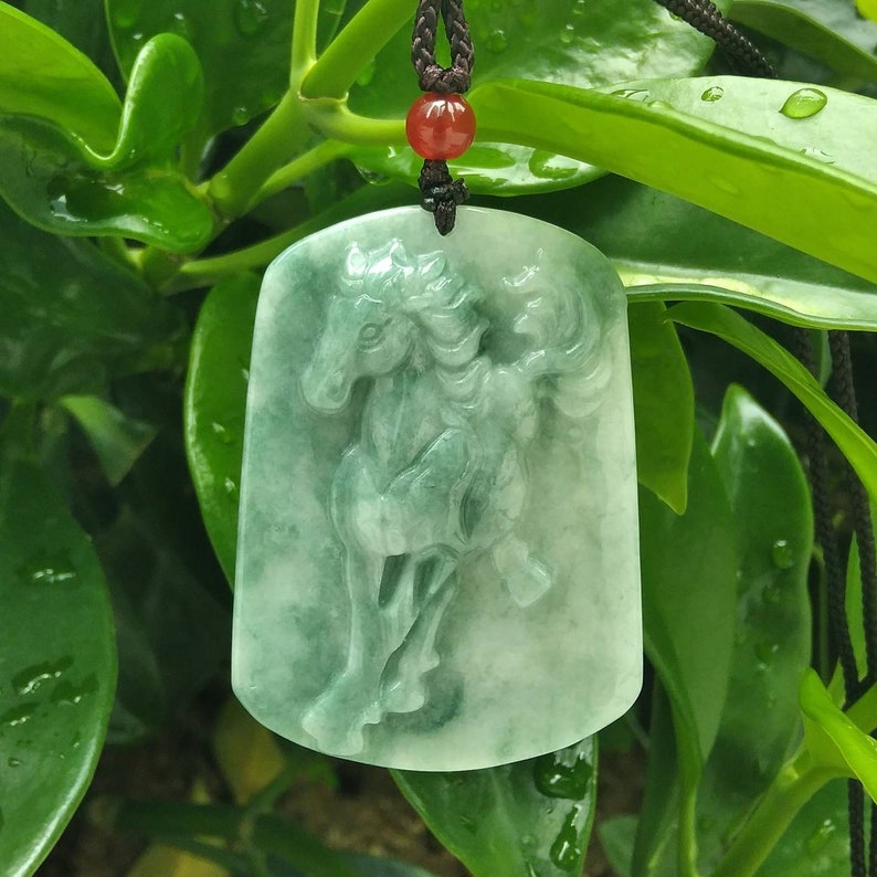 grade a jadeite horse necklace