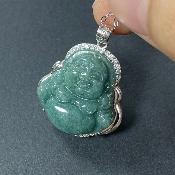 Buy Prime Feng Shui Jade Laughing Buddha Pendant Necklace Golden Bead/Water  Wave Chain Amulet Gift Attract Good Luck(Bead Chain) at Amazon.in