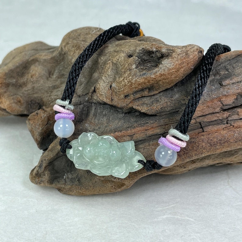 best jade bracelet for women, lotus flower style, jade jewelry gift
