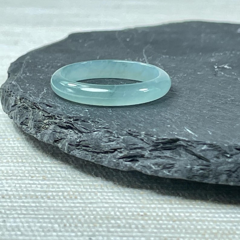 grade A  jade ring in icy green, tiny size, minimalist style, gift idea for woman