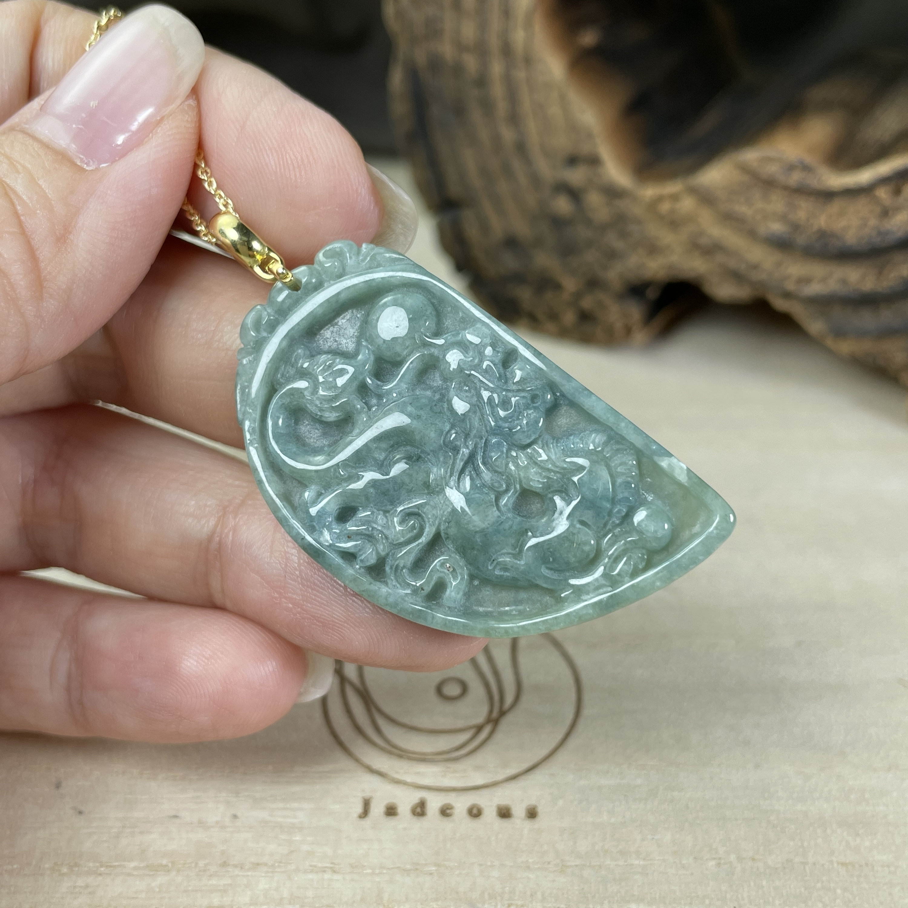 Collana fai da te con ciondolo in giada antica, intaglio della cultura cinese, amuleto con doppio drago e fenice - Italia Collana fai da te con ciondolo in giada antica, intaglio della cultura cinese, amuleto con doppio drago e fenice - Italia