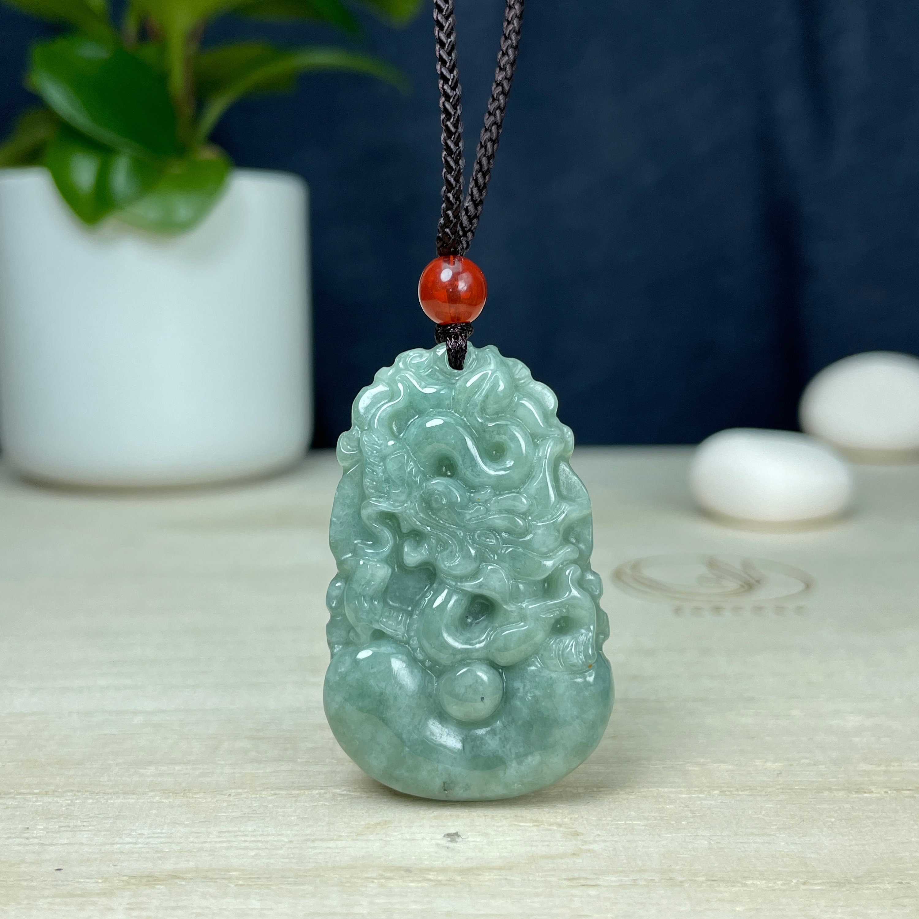 Red Rope Jadeite Jade Chinese Zodiac Dragon Sign Pendant Necklace for Good  Luck - Chinese Astrology Store