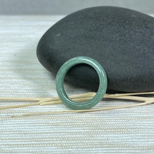 grade a green jadeite ring, elegant style jewelry, gift for luck and blessing