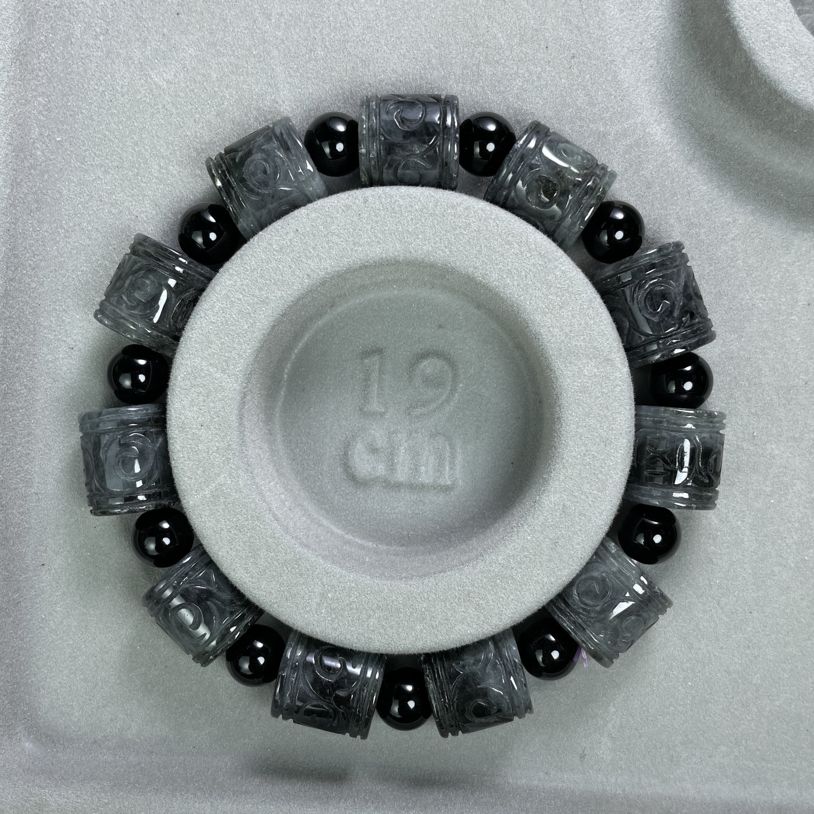 本物のグレーブラックジェダイト翡翠ブレスレットバングル、希少な中国