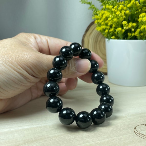 Real Jade Bracelet Man, Black Jade Beads Bracelet Bangle, Chinese