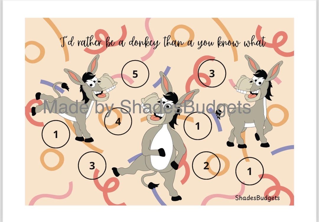 Spunky Donkey Machine Digital Download Savings Challenge - Etsy