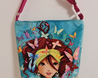 Sac à main la fille aux papillons