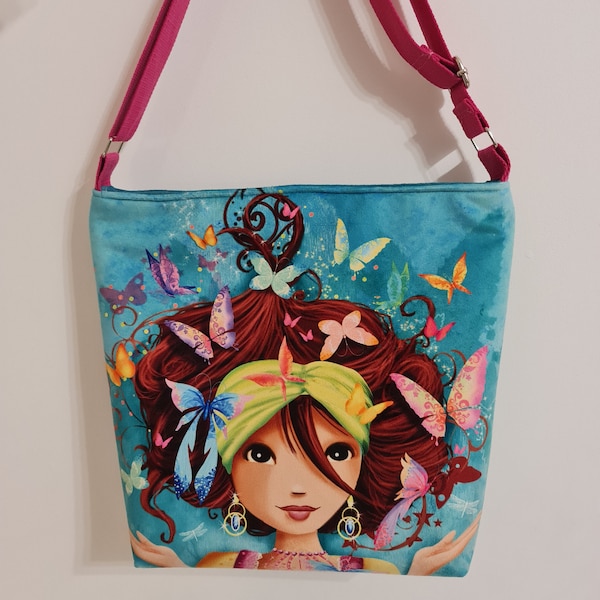 Sac à main la fille aux papillons