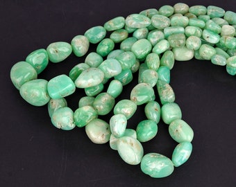Natural Chrysoprase Smooth Polished Tumble Beads, Natural Green Beads, Plain Beads,Tumble Nuggets