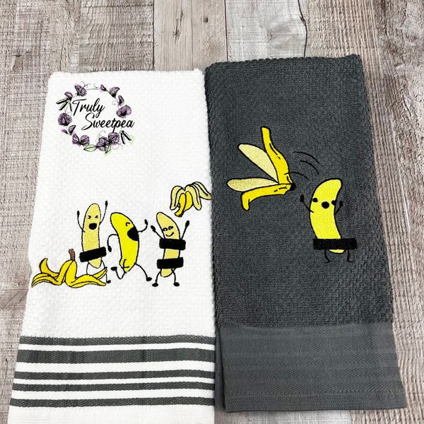 Cheeky Banana Kitchen Towel Set - Humorous Dish Towels - Unique Gift for Birthdays, Anniversary or Just for a laugh! Also Free Shipping!!