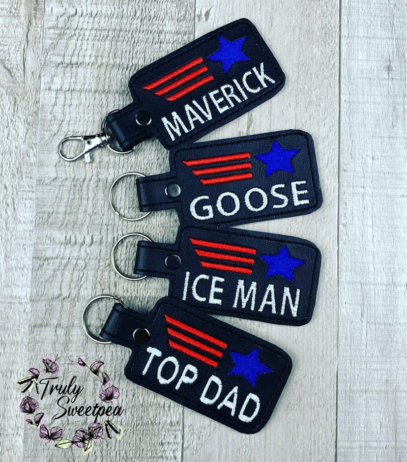 Top Gun Keyfob Goose- Maverick- Iceman-top Dad- and Personalized