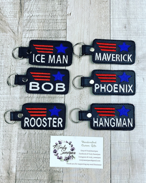 Top Gun Keyfob Goose- Maverick- Iceman-top Dad- and Personalized