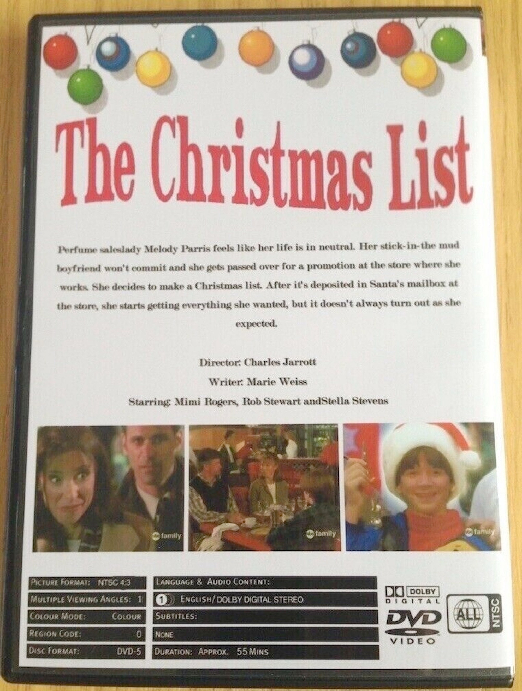 The Christmas List 1997 Classic Holiday Movie Starring Mimi Rogers DVD