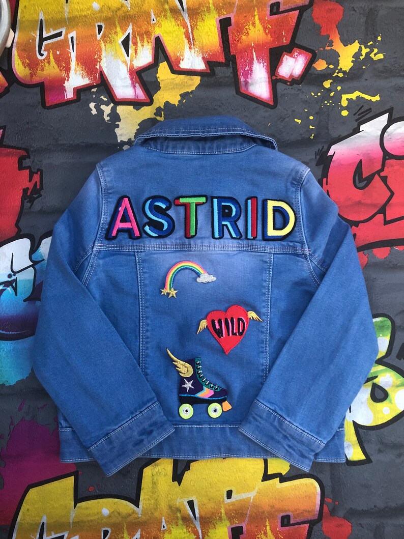 PERSONALISED DENIM JACKET Unisex Kids / Custom Name Jacket Etsy UK