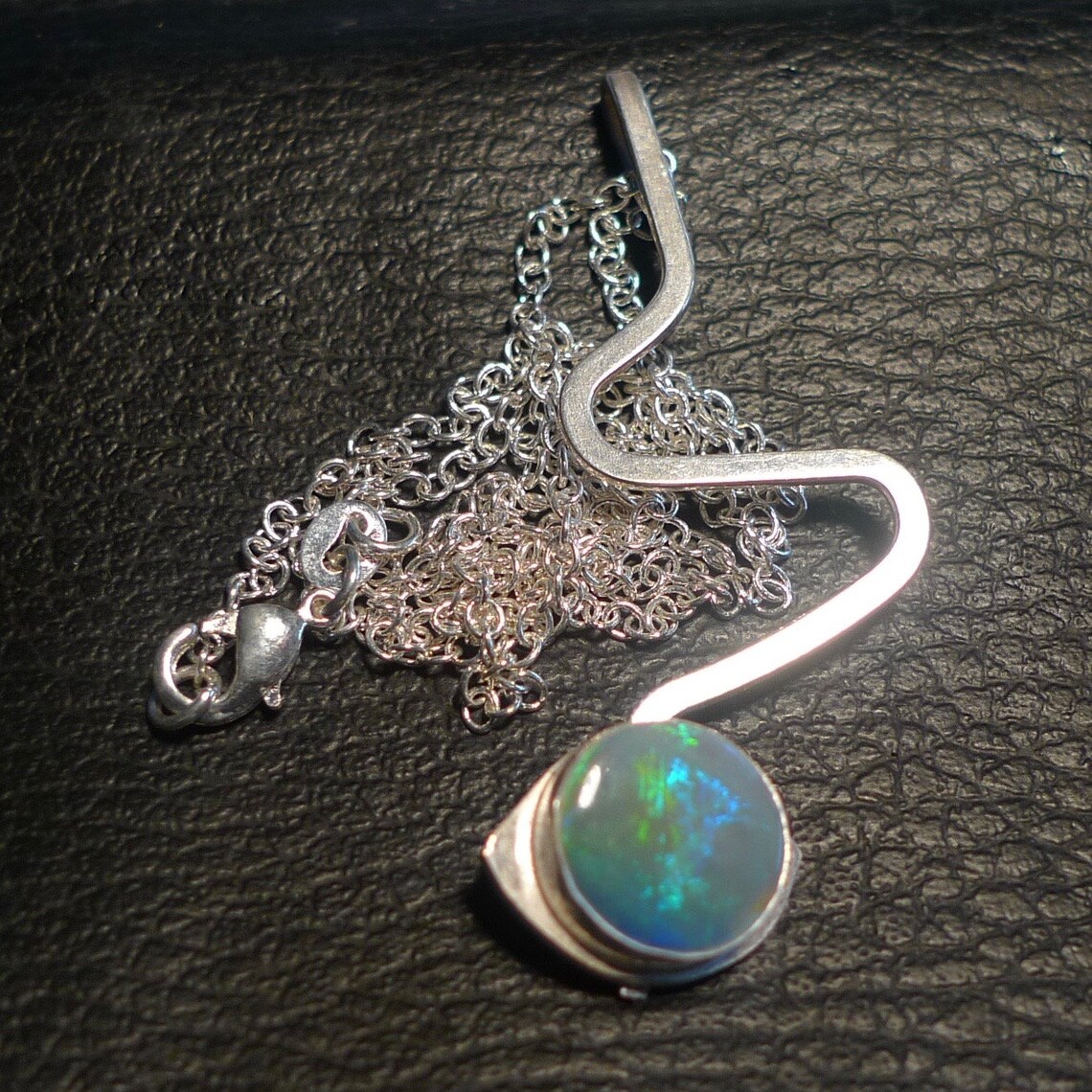 Handmade Sterling Silver pendant set with an Australian Etsy