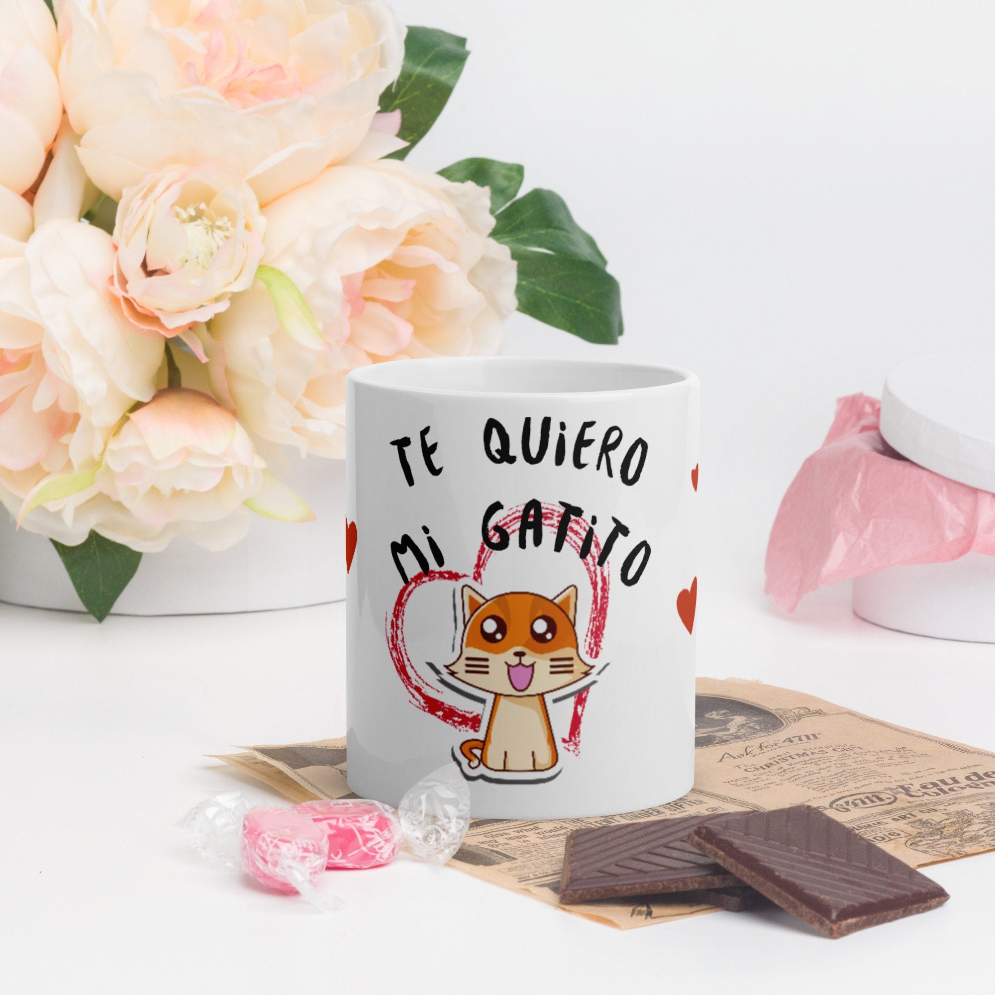 Taza Te Quiero Mi Gatito, Regalo de Pareja, Amantes Los Gatos, Cumpleaños Anniversario Boda Día La M