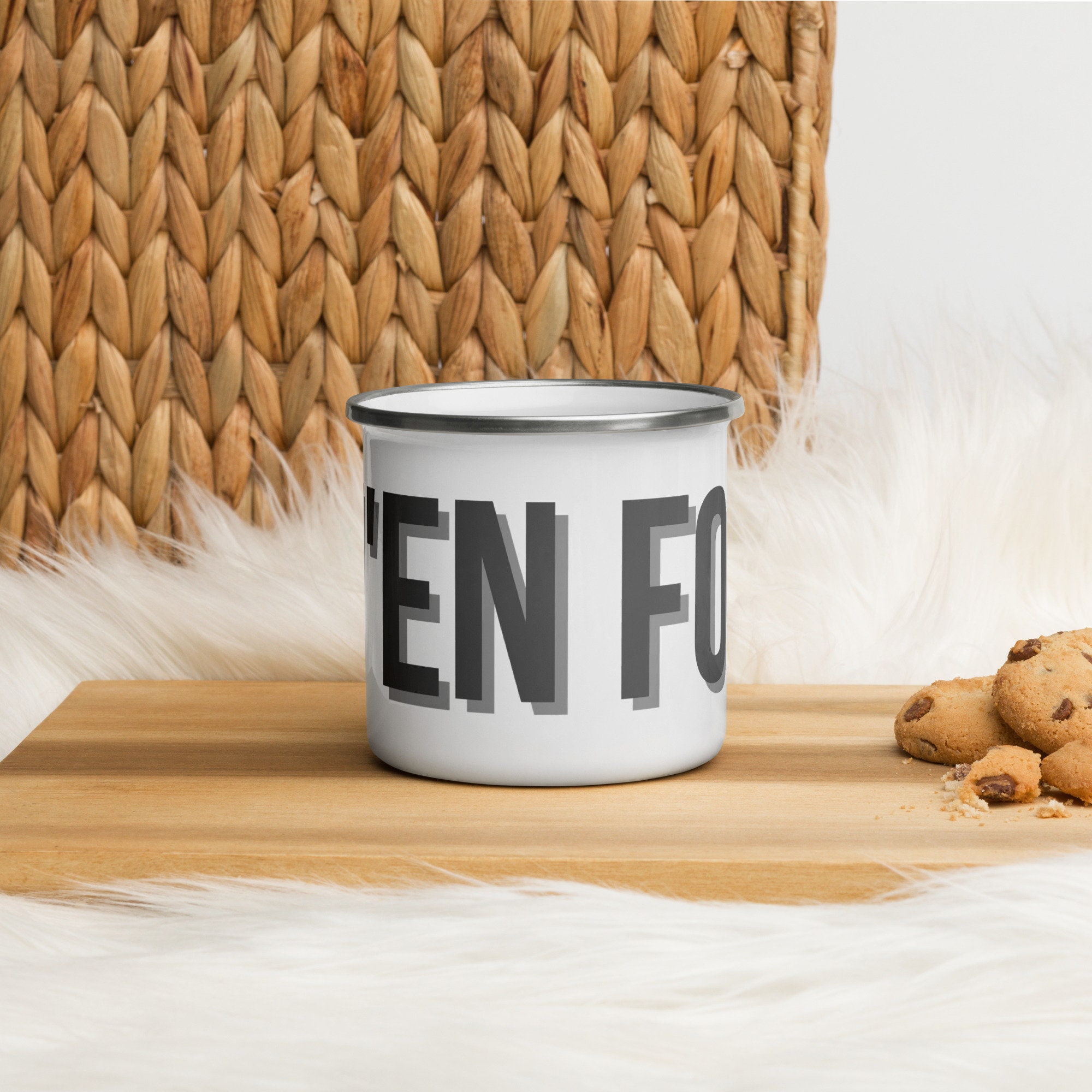 Mug en Email Incassable - M'en Fou Tasse Mug Drôle Humour et Idée Cadeau Râleur/Grincheux