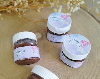 Mini pot de Nutella personnalisé, confiserie personnalisé, chocolat personnalisé, cadeau invité, anniversaire, mariage, baptême, baby shower