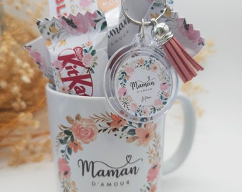 Mug gourmand personnalisé fête des mères, mug personnalisé maman, coffret cadeau fête des mères, idée cadeau fête des mères personnalisé