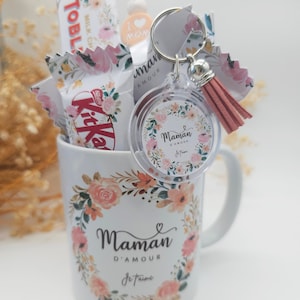 Mug gourmand personnalisé fête des mères, mug personnalisé maman, coffret cadeau fête des mères, idée cadeau fête des mères personnalisé