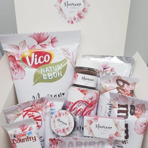 Box gourmande personnalisée fête des mères, coffret cadeau fête des mères, box cadeau maman, idée cadeau fête des mères personnalisé