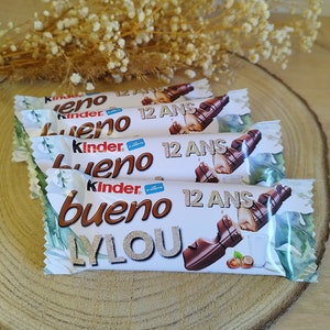 Personalized Kinder bueno, personalized confectionery, Birthday, baptism, wedding, baby shower