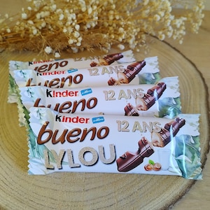 Kinder bueno personalizzato, dolciumi personalizzati, compleanno, battesimo, matrimonio, baby shower