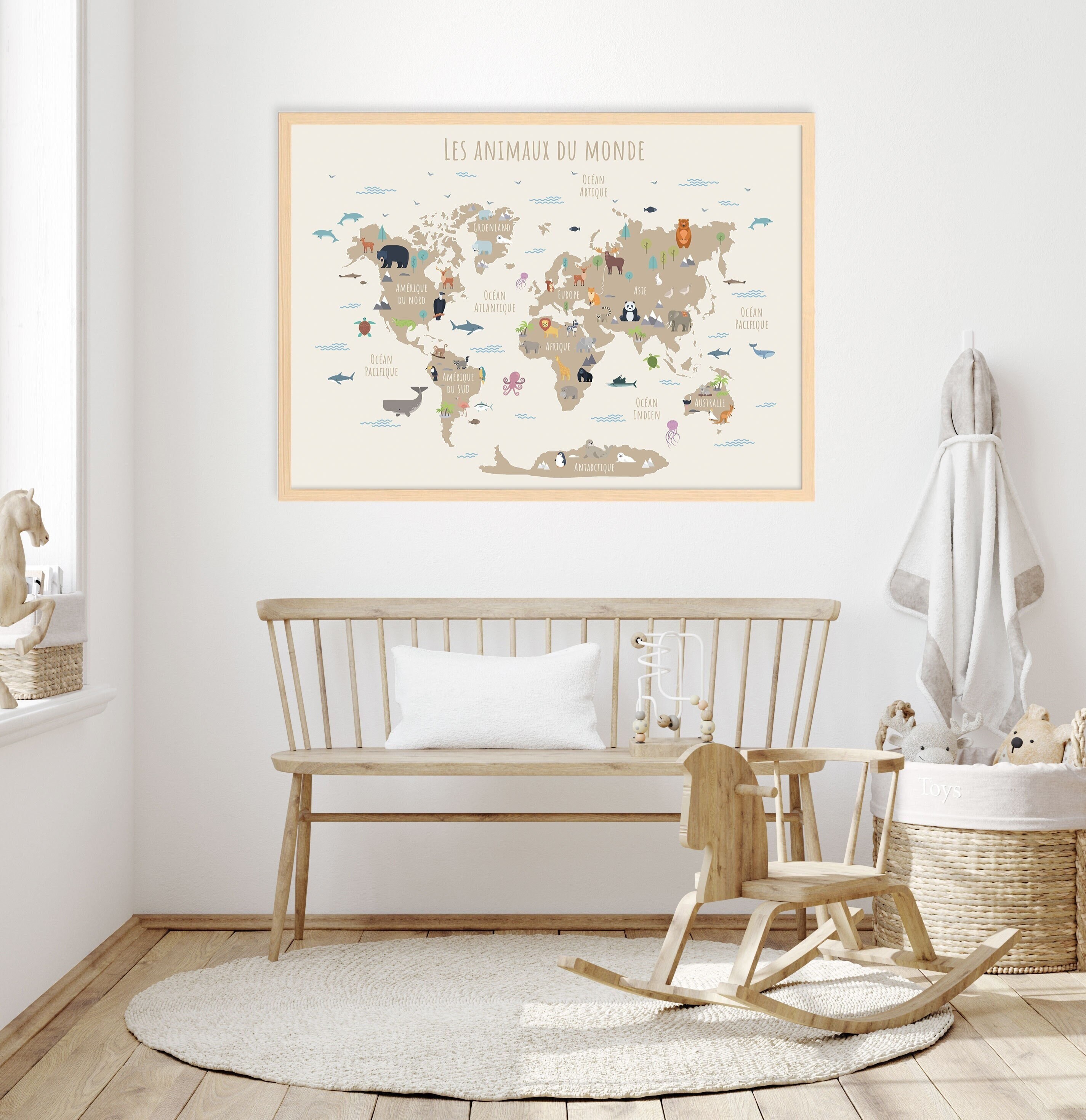 Affiche Décorative Enfant Les Animaux Du Monde