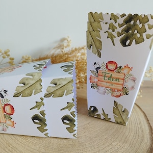 Scatola di popcorn personalizzata, dolciumi personalizzati, decorazioni di compleanno, matrimonio, battesimo, baby shower
