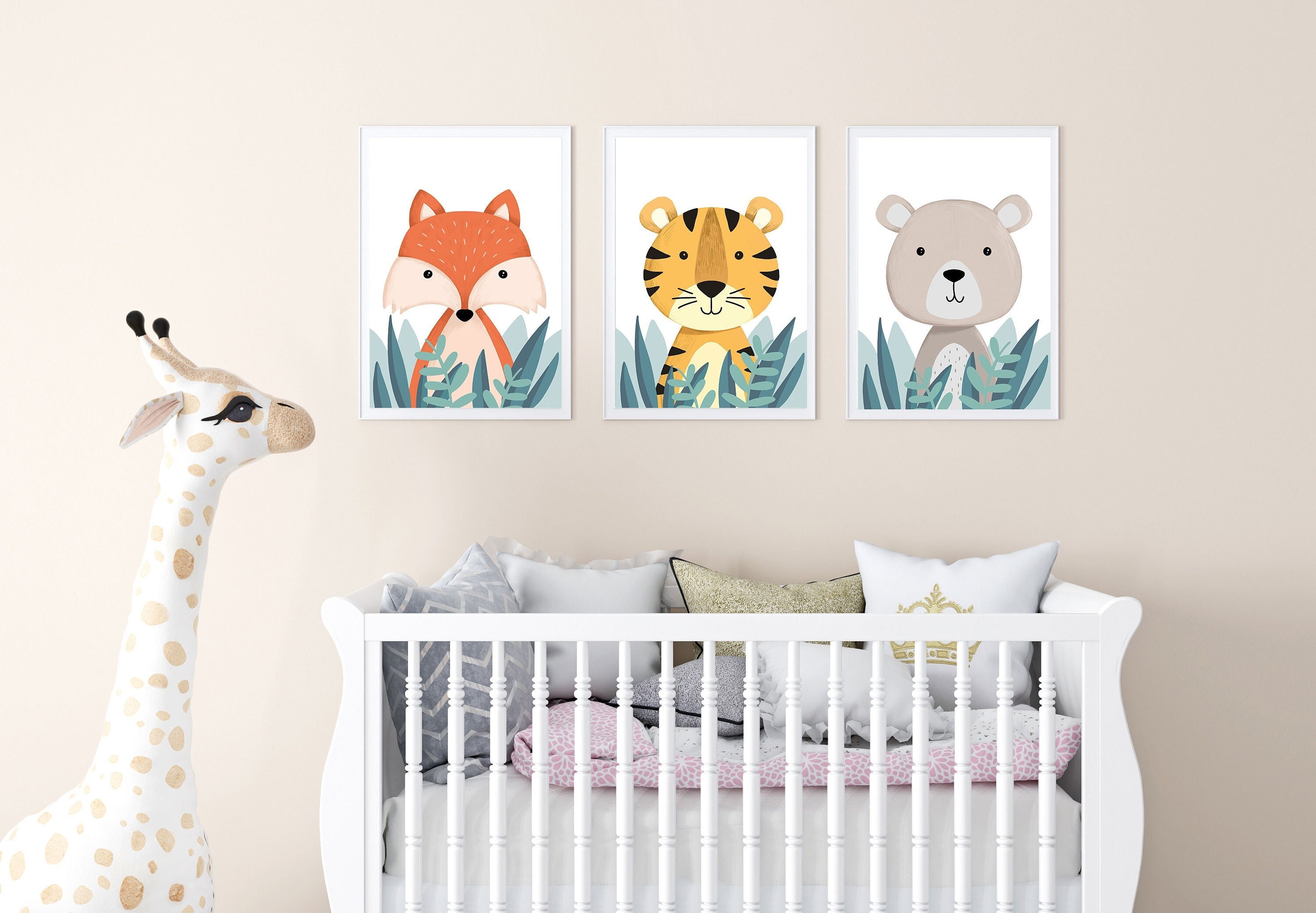 Lot de 3 Affiches Décoratives Animaux La Montagne Enfant