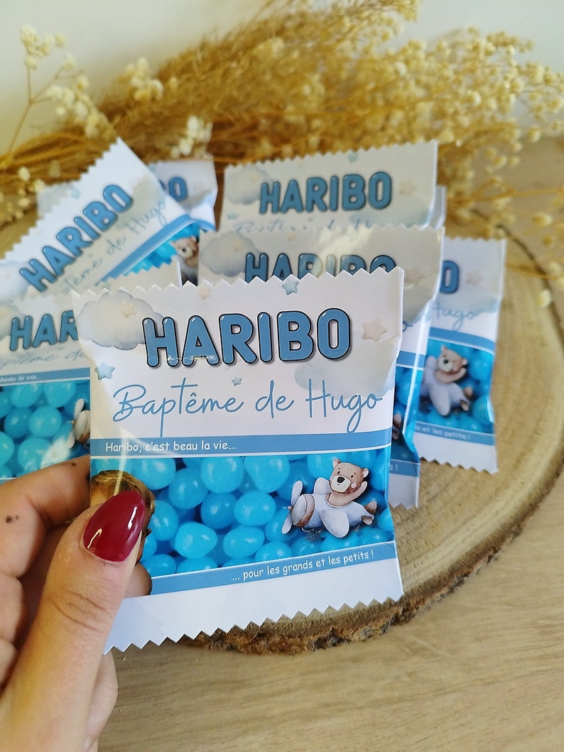 Sachet de bonbons Haribo, confiserie personnalisée, Anniversaire, baptême, mariage, baby shower image 9