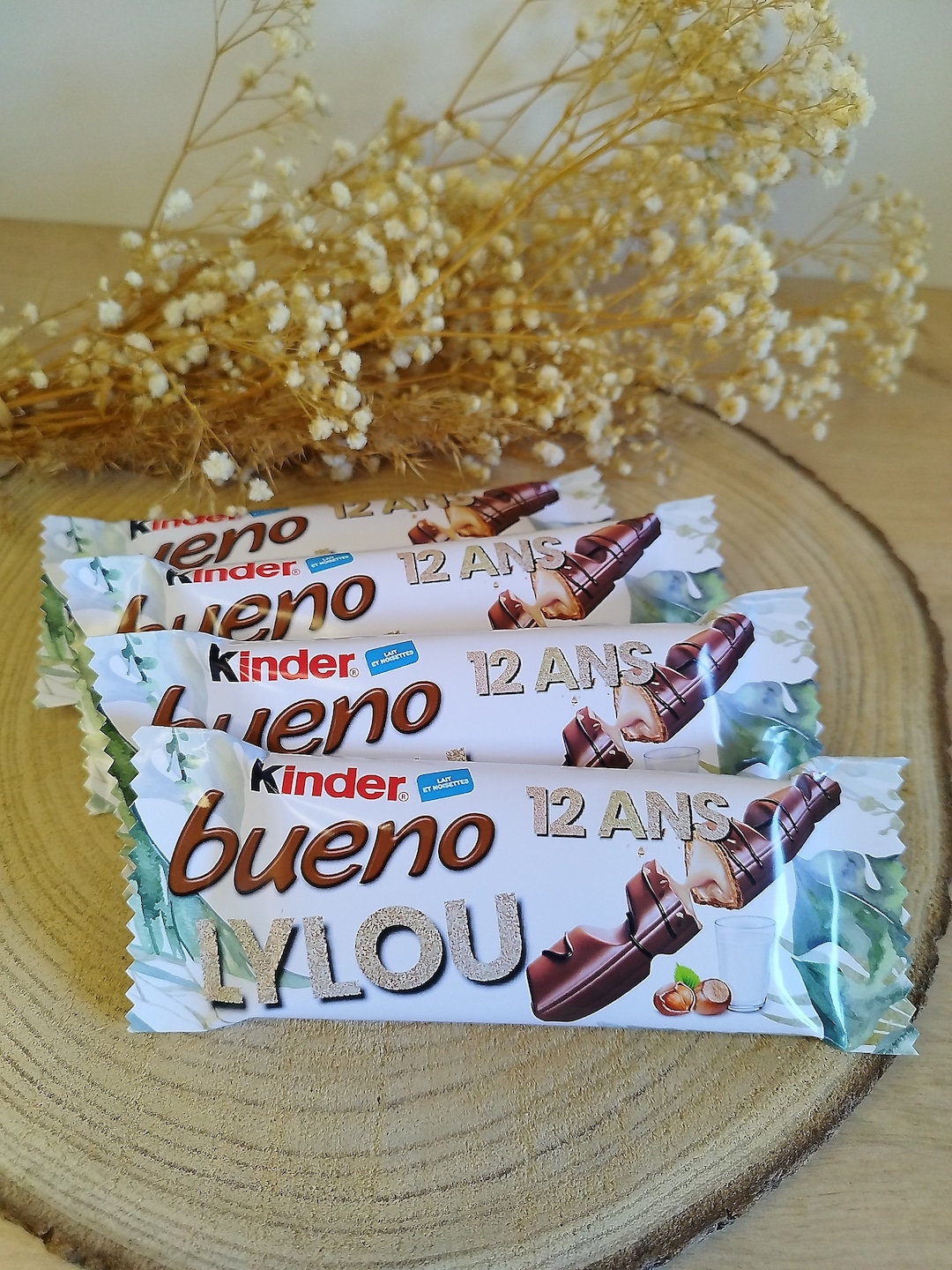 Kinder bueno personalizzato, dolciumi personalizzati, compleanno