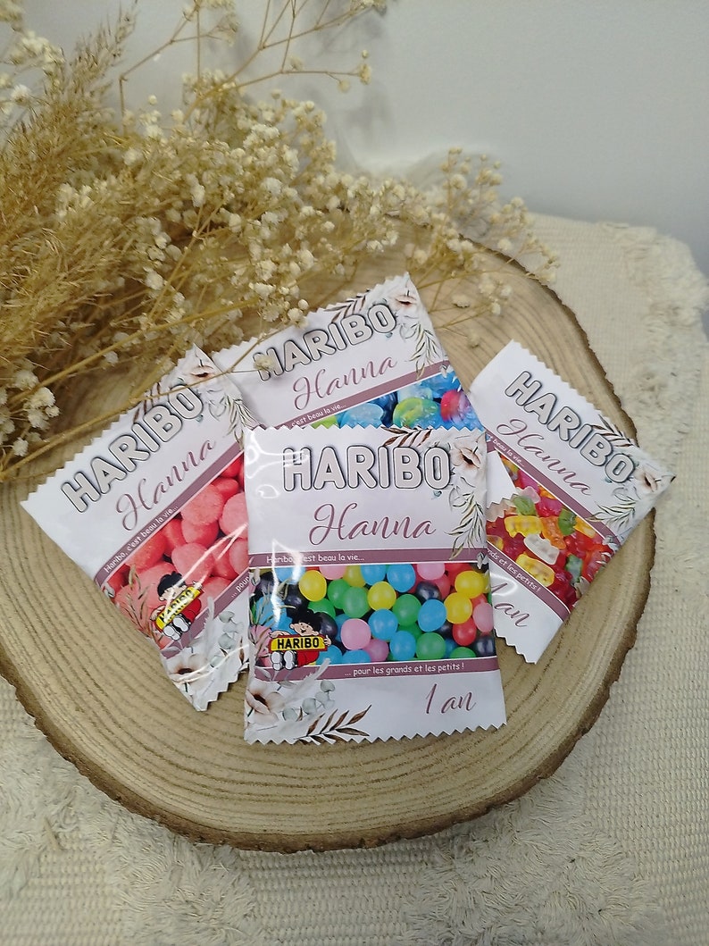 Sachet de bonbons Haribo, confiserie personnalisée, Anniversaire, baptême, mariage, baby shower image 4