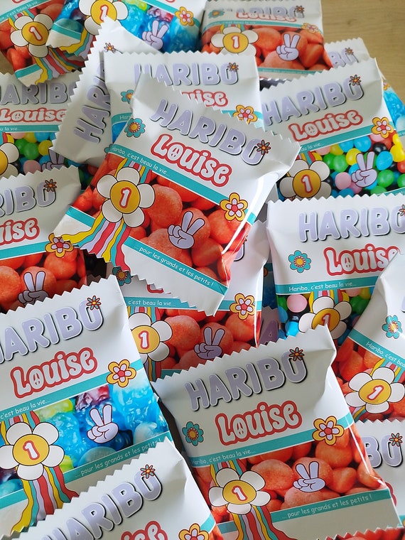 Sachet de bonbons Haribo, confiserie personnalisée, Anniversaire