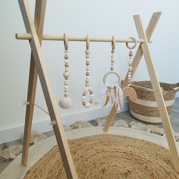 Suspensions for wooden wooden portico Baby Montessori