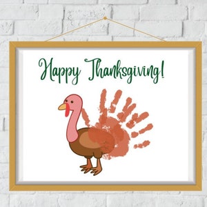 Printable Handprint Art | Happy Thanksgiving! | Thanksgiving Craft | Instant Digital Download